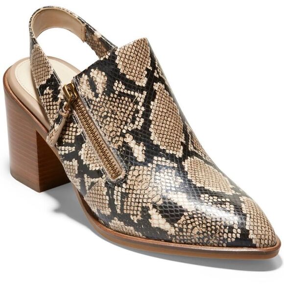 NWOT Cole Haan Vicky Slingback snake skin heel, 8‎ - Picture 1 of 15